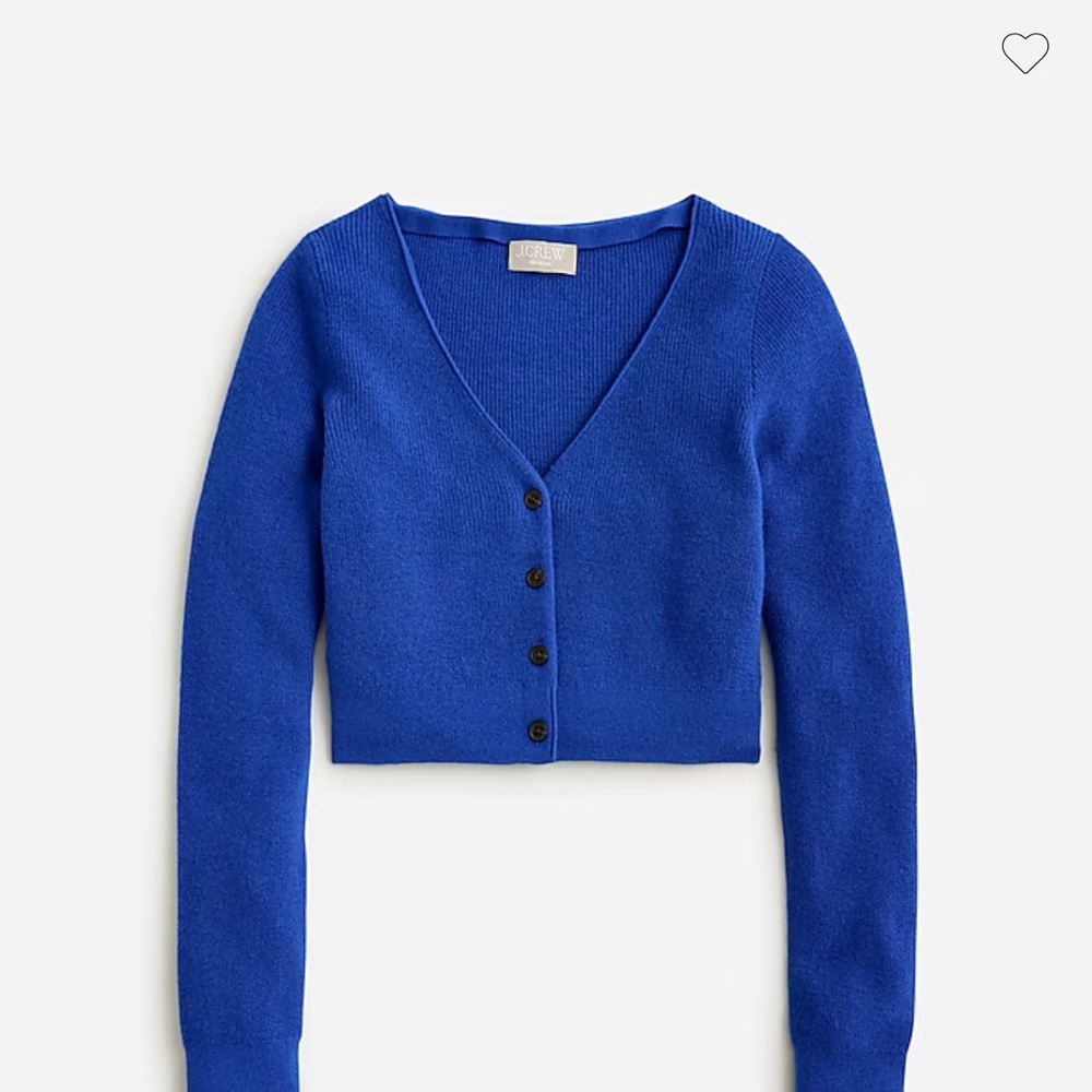 J. Crew BLACK (not blue) Cropped Cardigan Sweater